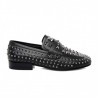ASH - Leather moccasin with Studs - Black