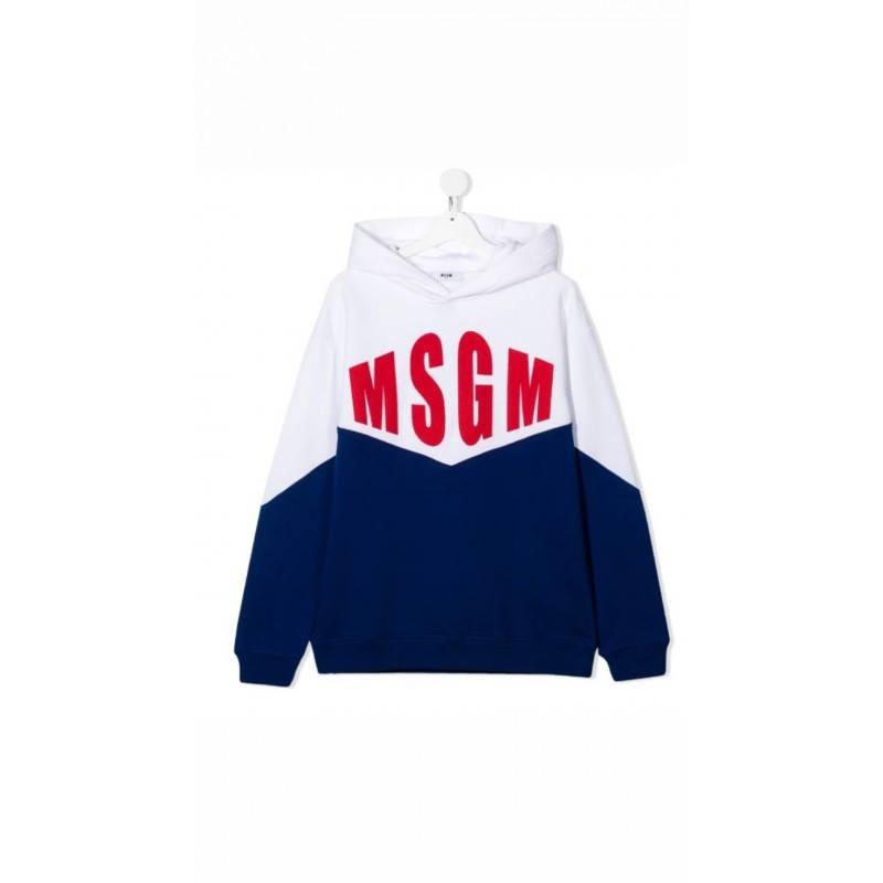 MSGM Baby- Logo Printed Sweatshirt - WHITE/ROYAL