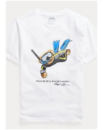 POLO KIDS - T-Shirt Orso Sub- Bianco-