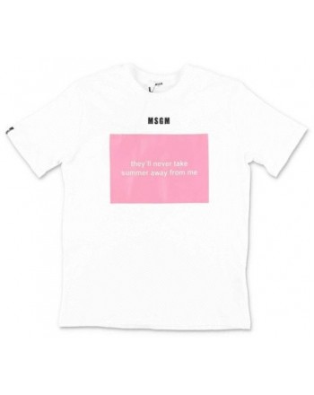 Msgm Baby - T-shirt Con Stampa - Bianco/Rosa