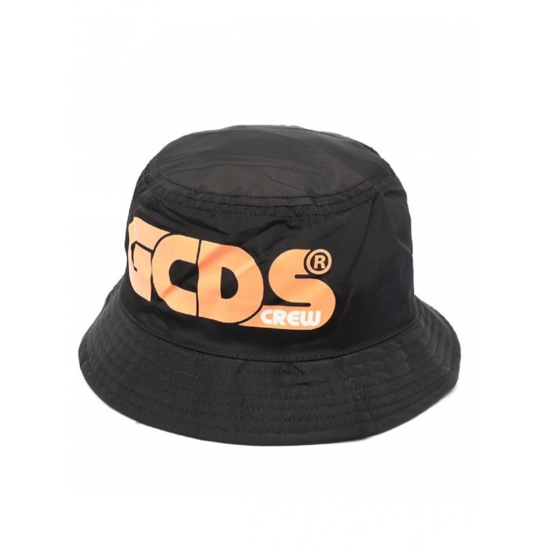 GCDS Mini - Logo-print cloche hat - Black