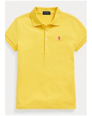 POLO KIDS - Basic 5-Button Polo Shirt - Yellow -