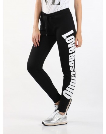 LOVE MOSCHINO - Trousers with logo writing - Black