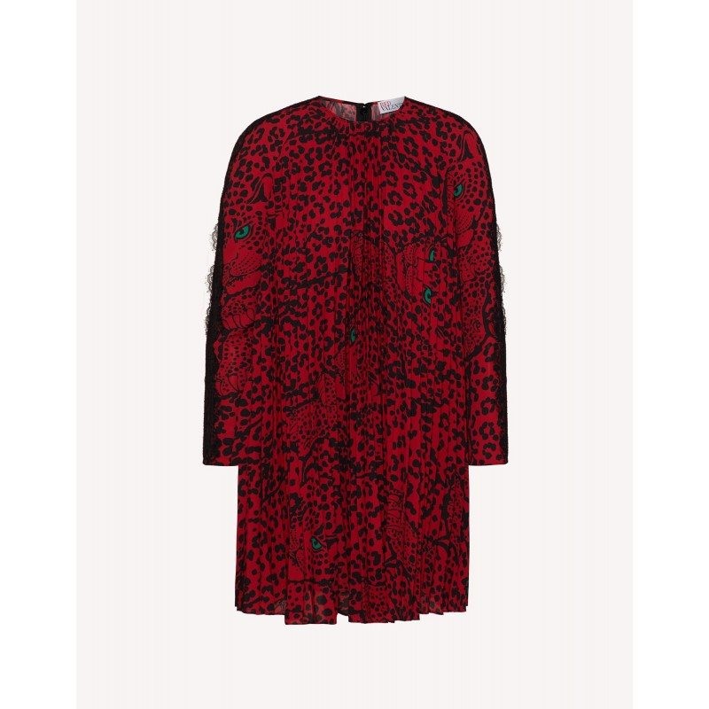 RED VALENTINO - Marocaine Pleated Dress - Red Kiss