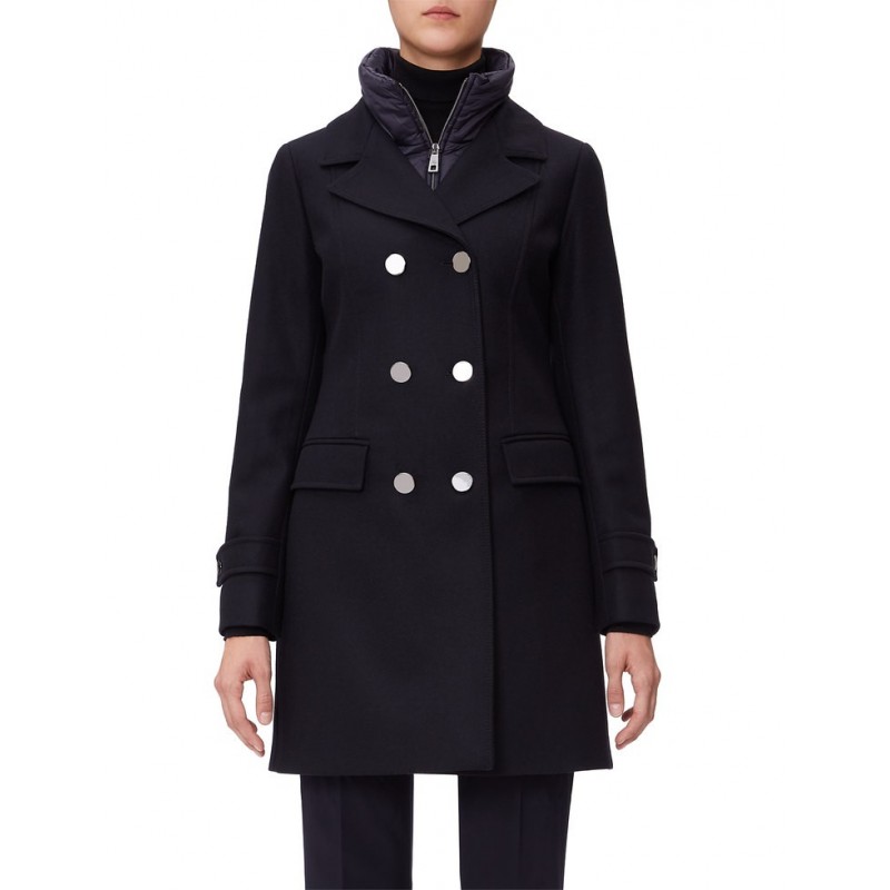 FAY - Doublebreasted Coat - Black