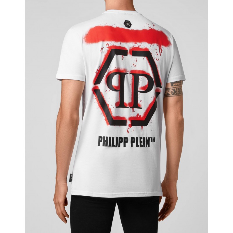PHILIPP PLEIN - T-Shirt STARS &SKULL-  Bianco
