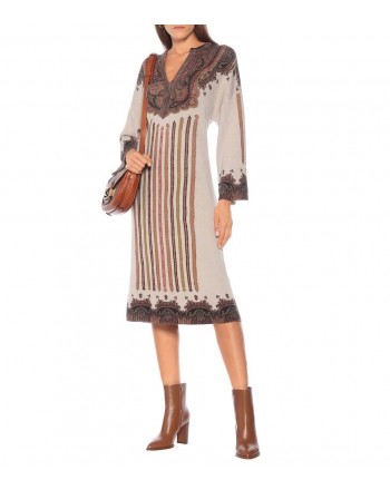 ETRO - Wool and Cashmere Midi Dress DOLE - Multicolour