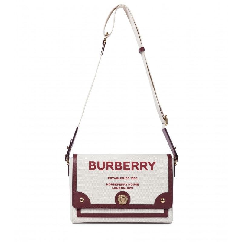 BURBERRY - Note canvas shoulder bag - NATURAL