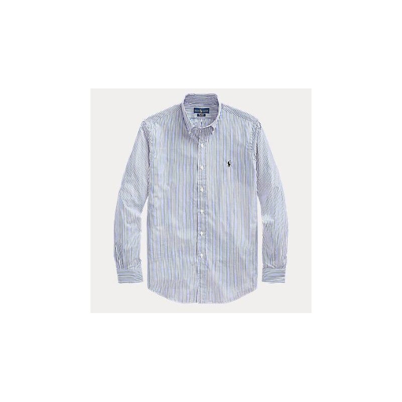 POLO RALPH LAUREN -  Popeline Slim Fit Shirt - Blue/White