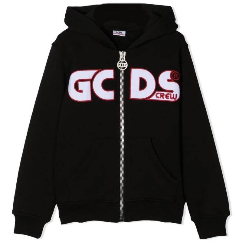 GCDS Mini - Zipper Fleece with Logo - Black
