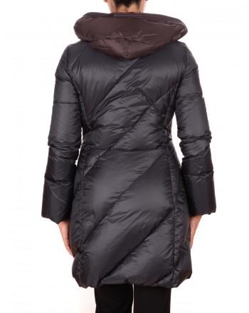 FAY - Hood and Frogs Down Jacket - Black/Teals