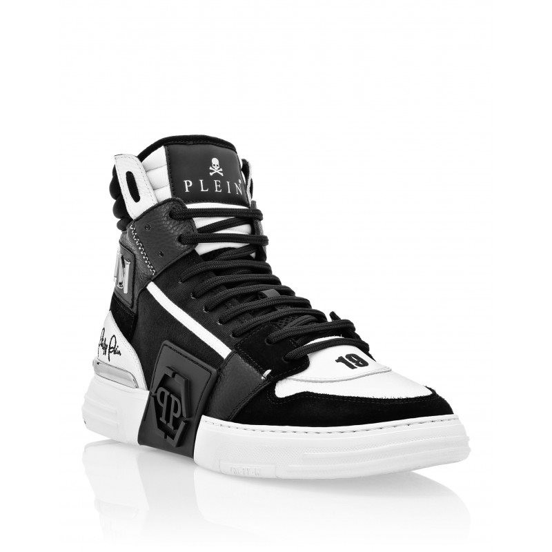 PHILIPP PLEIN - PHANTOM KICKS HI-TOP MIXED Sneakers - Black/white