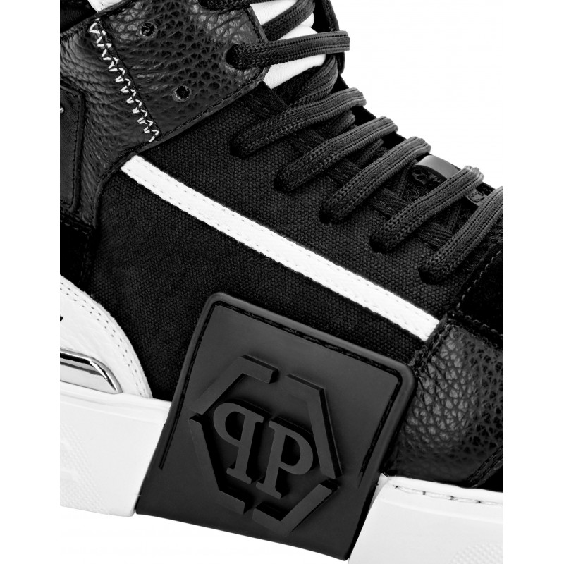 PHILIPP PLEIN - Sneakers PHANTOM KICKS HI-TOP MIXED - Nero/Bianco