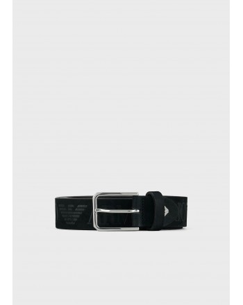 EMPORIO ARMANI - Logo Leather belt - Black