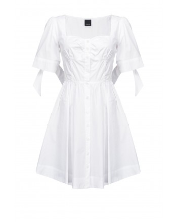 PINKO - ASSOLTO Chemisier dress with knots on sleeves - White