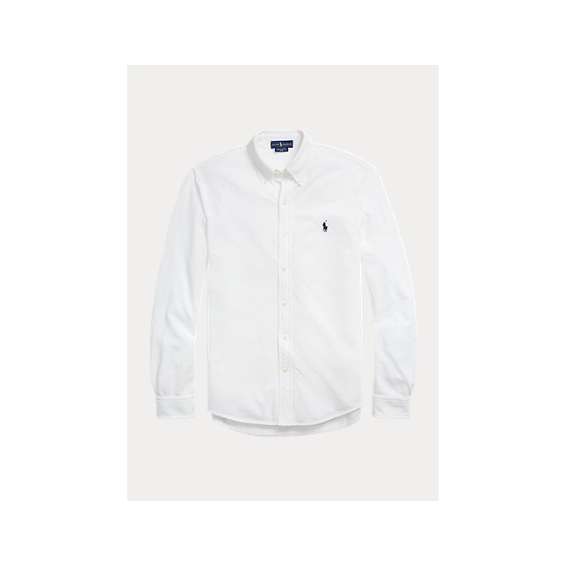 POLO RALPH LAUREN - Ultra-Light Shirt in Pyquè - Bianco