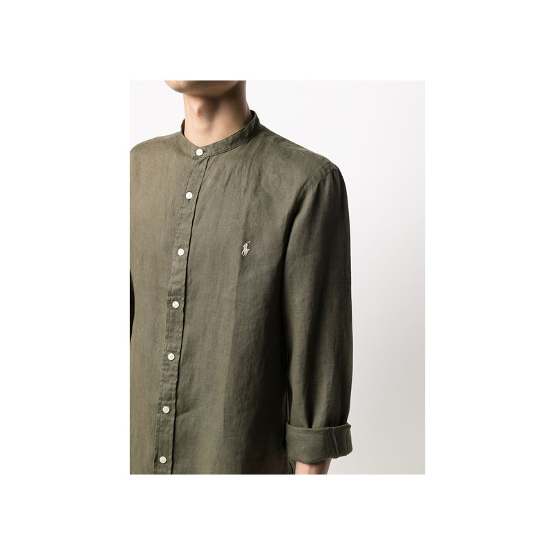 POLO RALPH LAUREN  -  Camicia in lino Slim-Fit - Militare