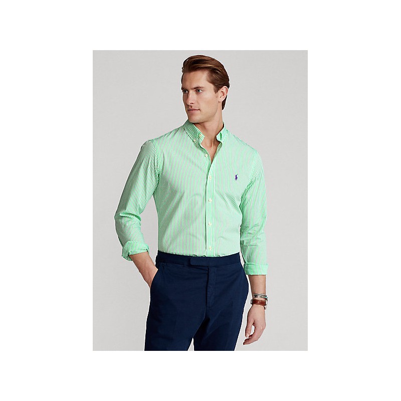 POLO RALPH LAUREN  - Striped  Shirt -Slim Fit - White/green