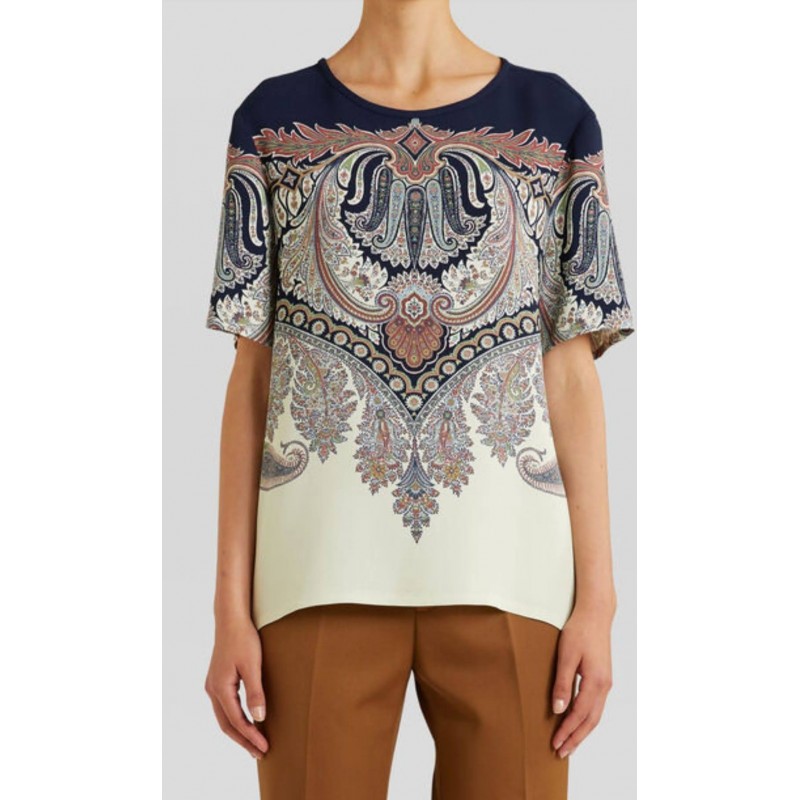 ETRO - Tunic with Floral print - Blue / Ivory