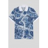 ETRO - Paisley motif polo shirt - Light blue