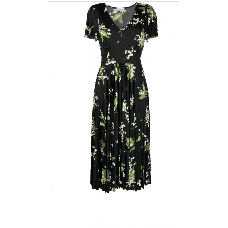 RED VALENTINO - Dress with MY LILY print - Black
