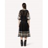 RED VALENTINO - POINT D'ESPRIT tulle skirt and grosgrain ribbons - Black / Ivory