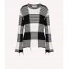 RED VALENTINO - Cotton sweater with MACRO VICHY motif - White / Black