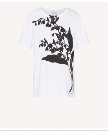 RED VALENTINO - T-shirt with MAY LILY print White / Black