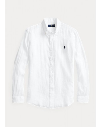 POLO RALPH LAUREN  - Linen Slim Fit Shirt  - White -