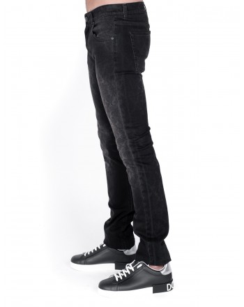 ETRO - Jeans stampa Paisley effetto used - Nero