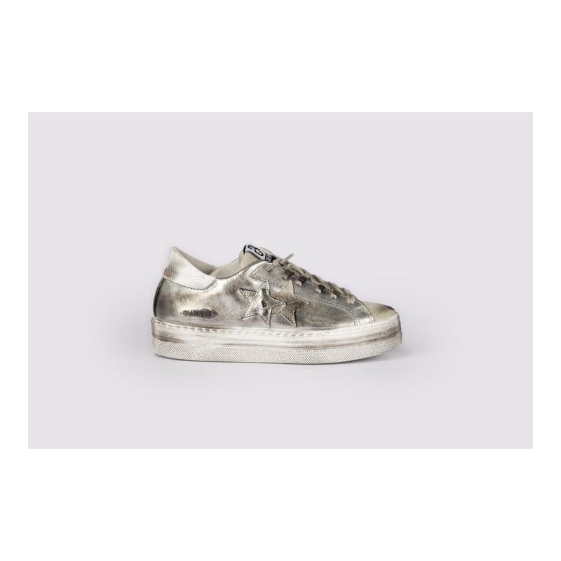 2 STAR - Platform Sneakers  2S3062 - White/Silver