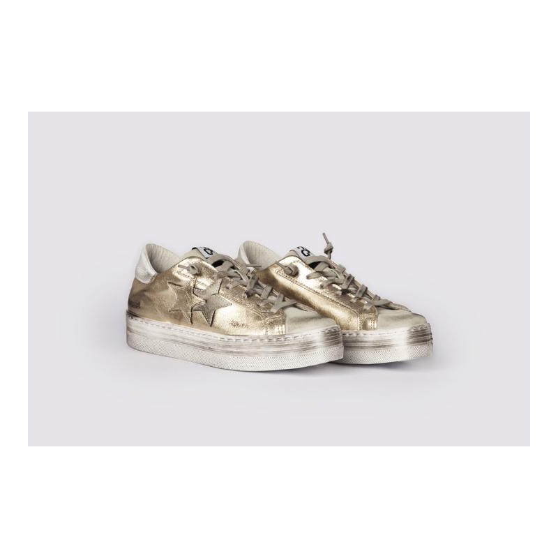 2 STAR - Sneakers  2S3063 Oro/Bianco