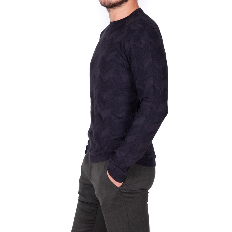 EMPORIO ARMANI - Neck sweater in Viscose - Blue