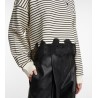 PHILOSOPHY - Striped cotton sweatshirt with lace - Sand / Black