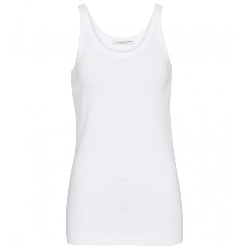 PHILOSOPHY - Ribbed cotton tank top - White