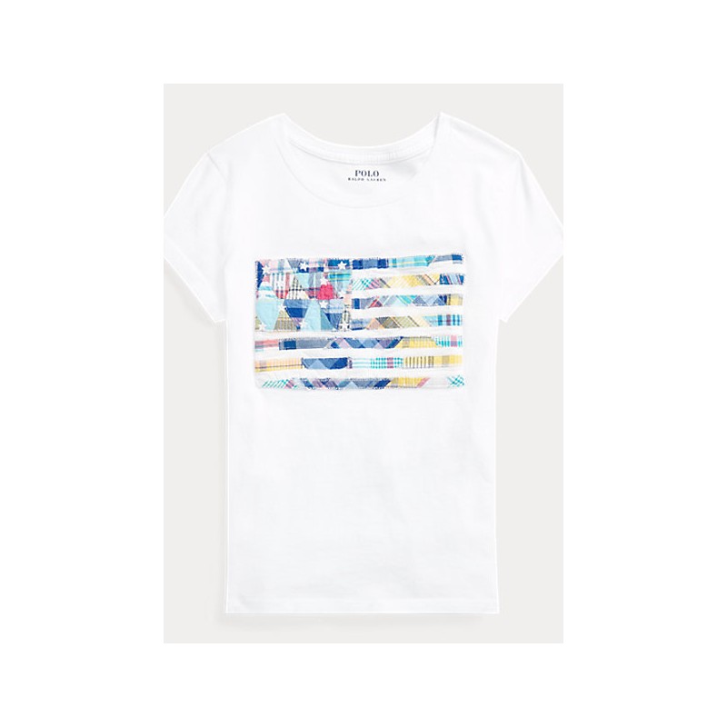 POLO KIDS - T-Shirt Bandiera - Bianco -