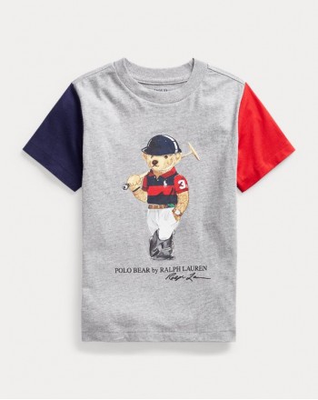 POLO KIDS - T-Shirt Orso - Maniche Colorate -
