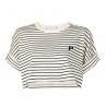 PHILOSOPHY - T-shirt cropped a righe Kendal - Sabbia/Nero