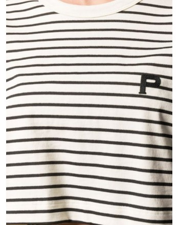 PHILOSOPHY - Kendal striped cropped T-shirt - Sand / Black