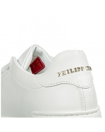 PHILIPP PLEIN - Lo-Top CRYSTAL sneackers in leather - White