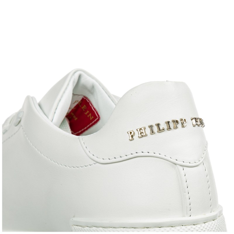 PHILIPP PLEIN - LoTop Sneakers CRYSTAL in pelle - Bianco