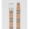 BURBERRY - Reversible belt in e-canvas check and leather - Archive Beige / Black