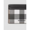 BURBERRY - Credit card holder in Tartan motif leather - Dark Birch Brown