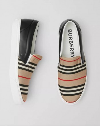 BURBERRY - Sneakers without laces - Archive Beige