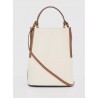 BURBERRY - Small Peggy bucket bag in cotton canvas with logo - Natural