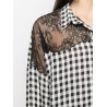 PHILOSOPHY - Checked shirt with lace - Black / White