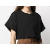 PHILOSOPHY - Cropped T-shirt with embroidery - Black