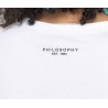 PHILOSOPHY - Cropped T-shirt with embroidery - White