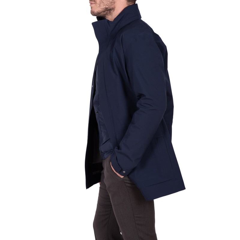 ERMENEGILDO ZEGNA - Raincoat with Flap Pockets - Blue