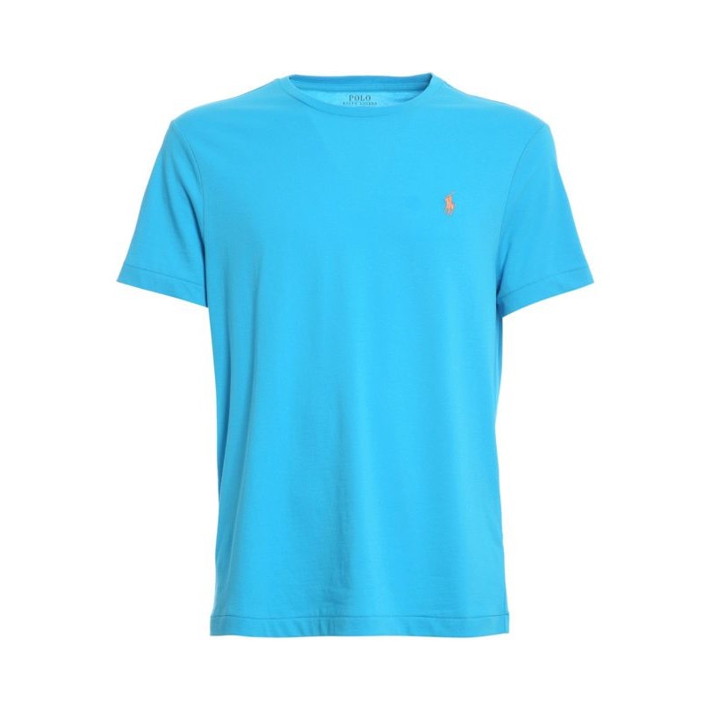 POLO RALPH LAUREN  - T-Shirt Custom Slim Basic - Light blu